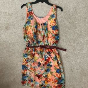 Flower dress with belt